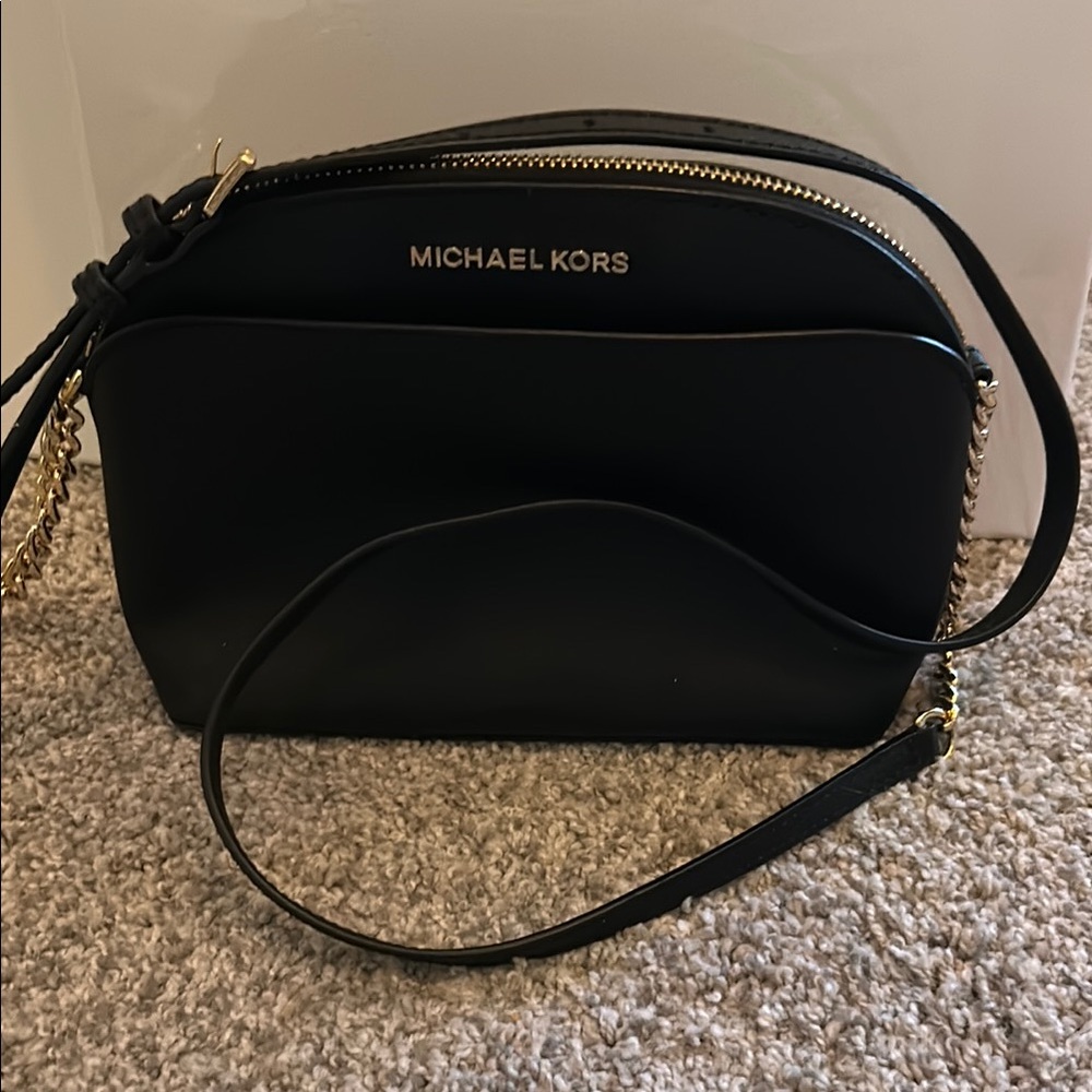 Michael Kors Black Leather Crossbody Bag